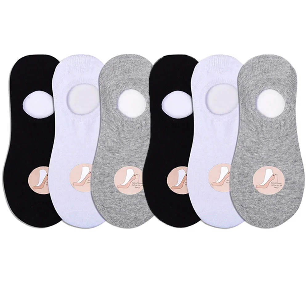 6 Pk Mens Cotton Foot Cover Socks No Show Non Slip Footies Invisible Liner 10-13