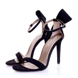 Back to Bow black suede sandals