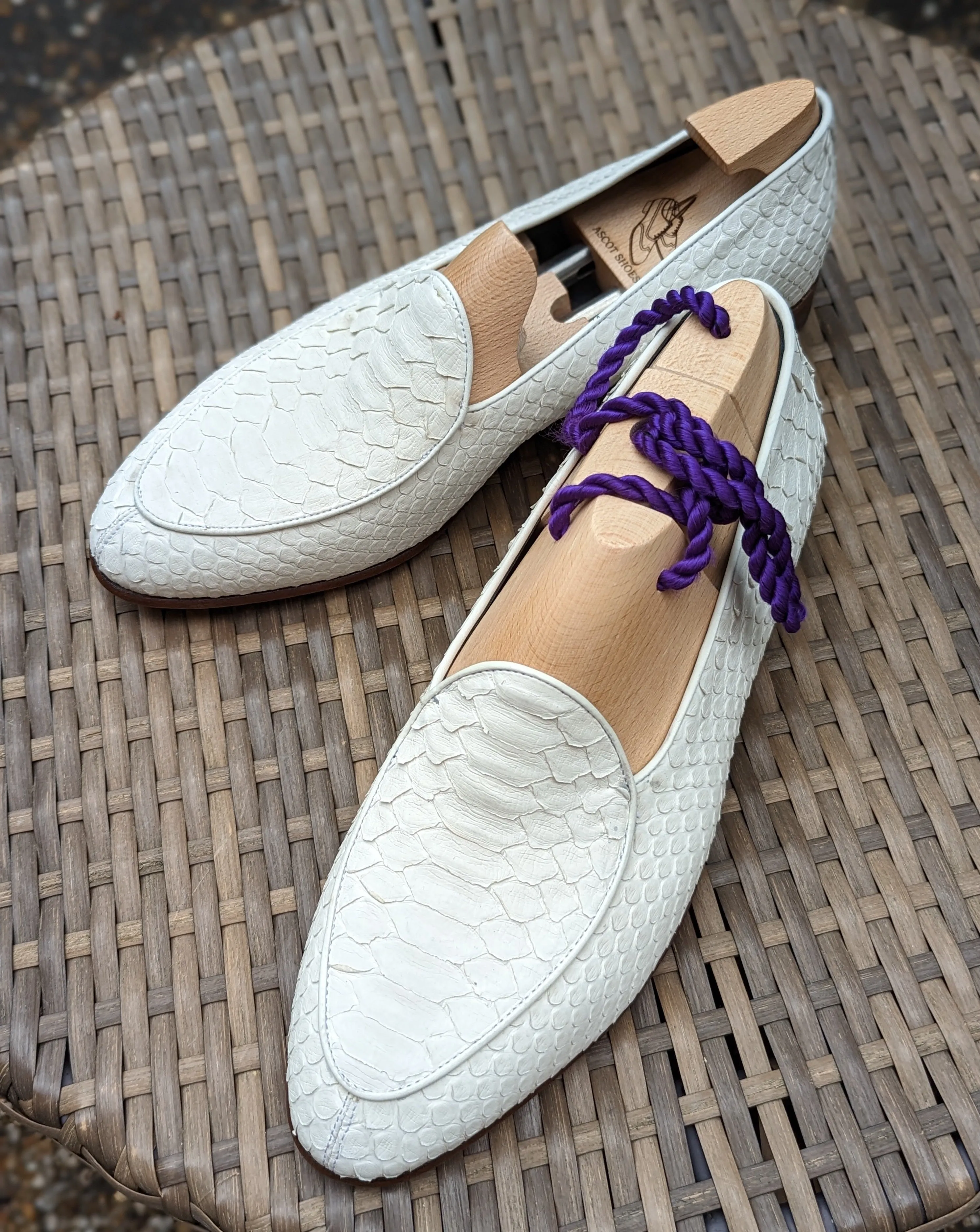 Belgian Loafer - White Python
