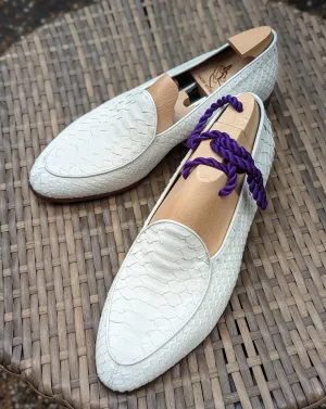 Belgian Loafer - White Python