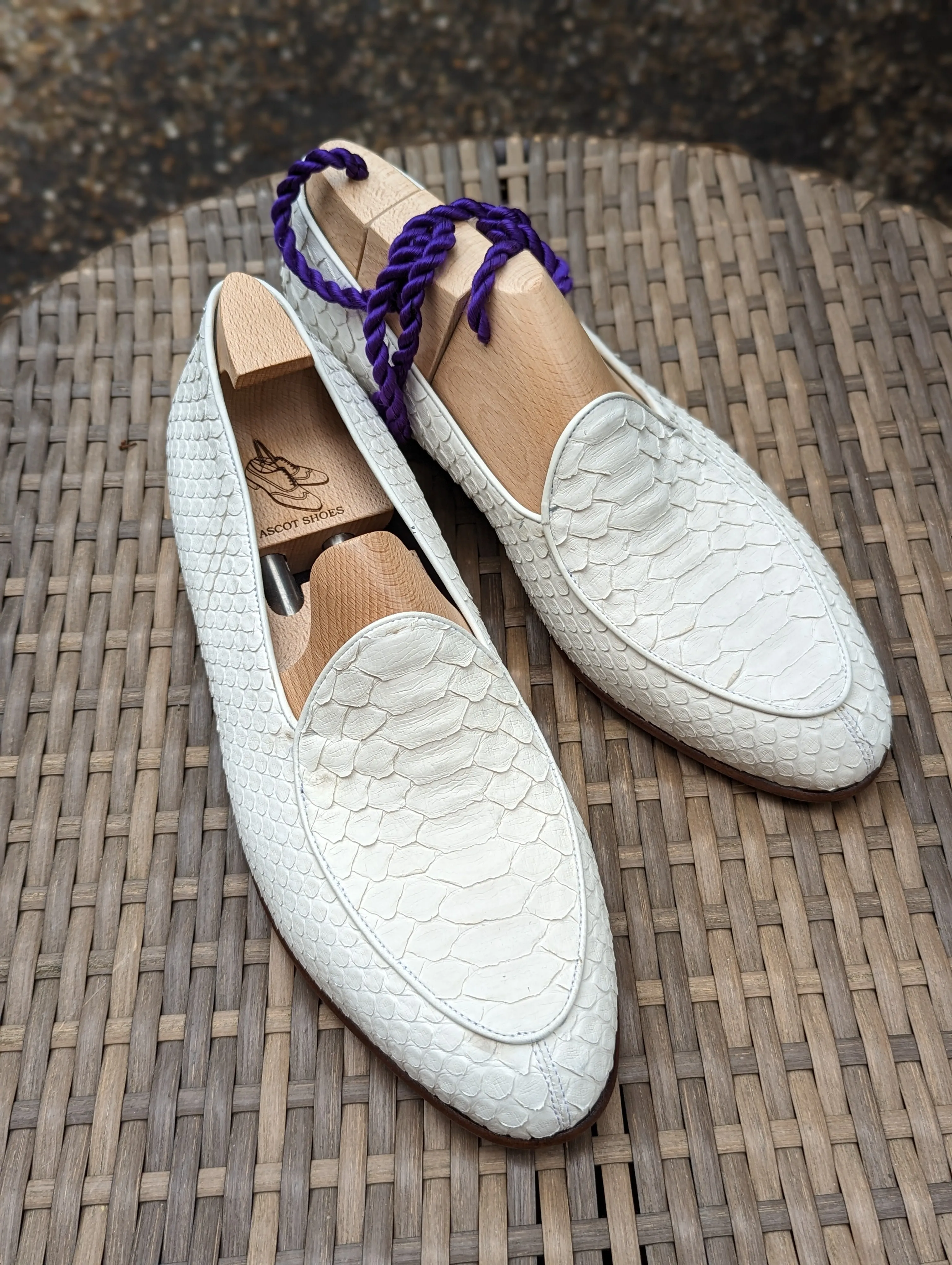 Belgian Loafer - White Python