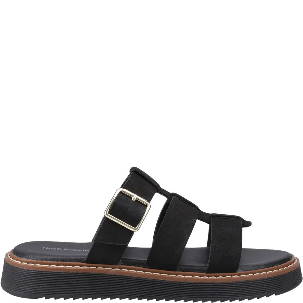 Black Celeste Slide Sandals