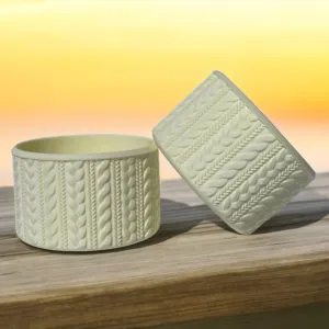 CATHY (Cream) | Cable Knit | Silicone Tumbler Boot