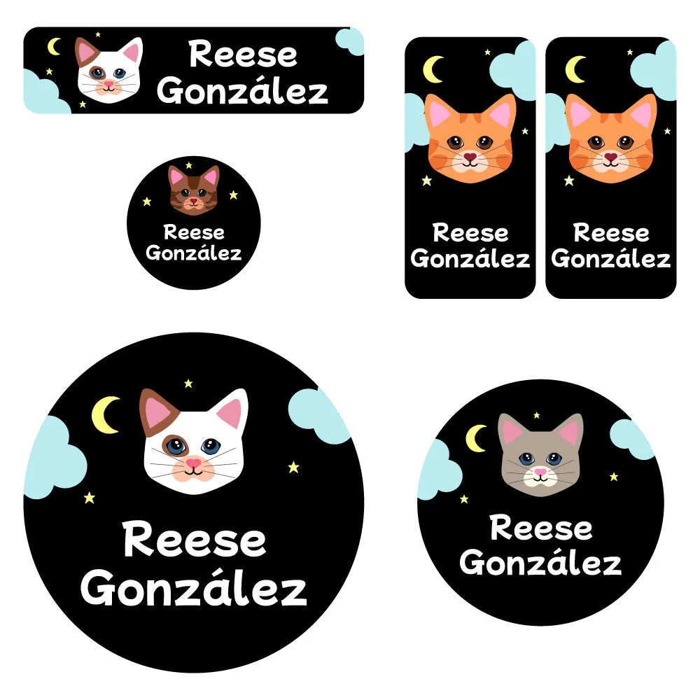 Cats Preschool Labels Pack