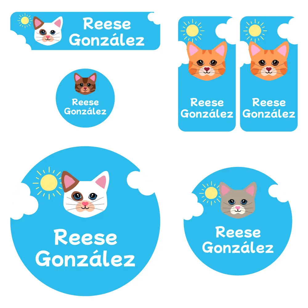 Cats Preschool Labels Pack
