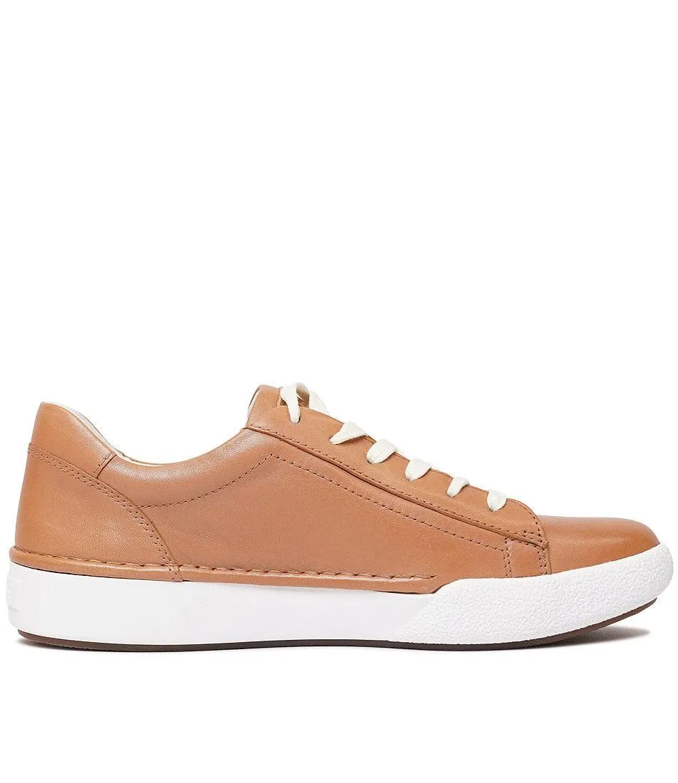 Claire 01 Camel Leather Sneakers