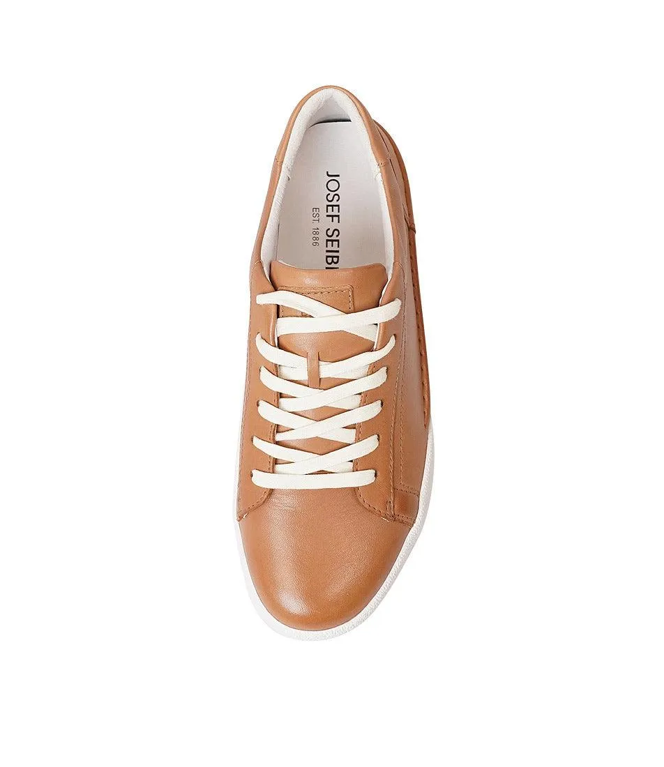 Claire 01 Camel Leather Sneakers
