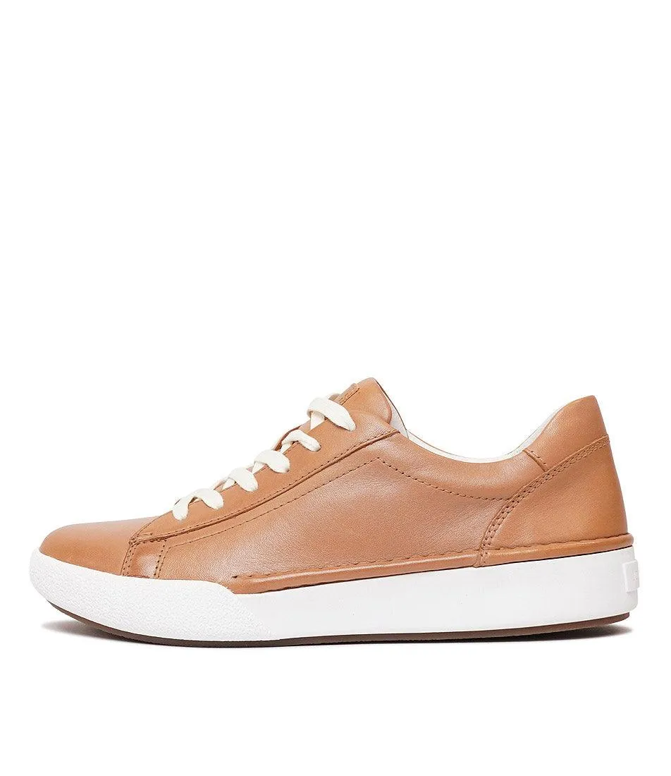 Claire 01 Camel Leather Sneakers