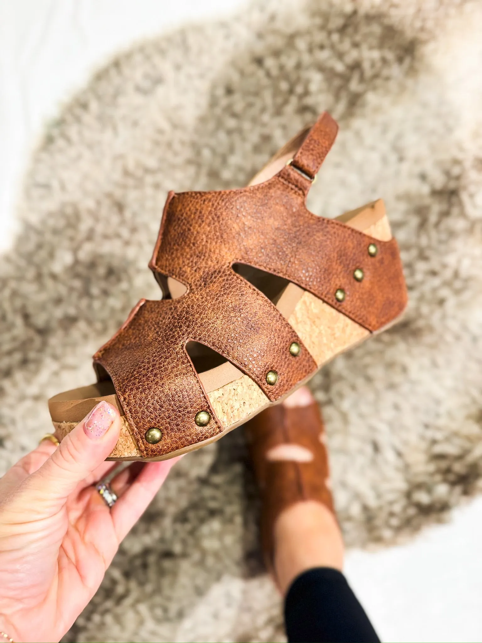 Corky's Cognac Pebble Cut It Out Sandals