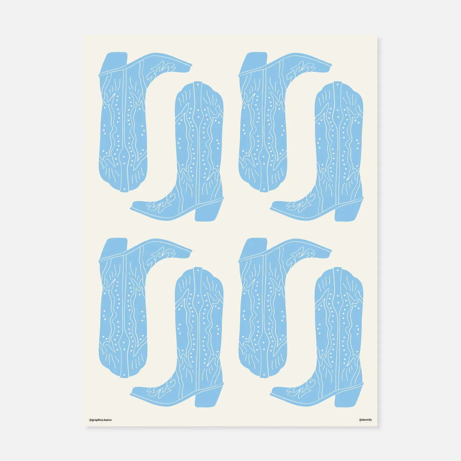 Cowboy Boots Print by Graphics by Eva