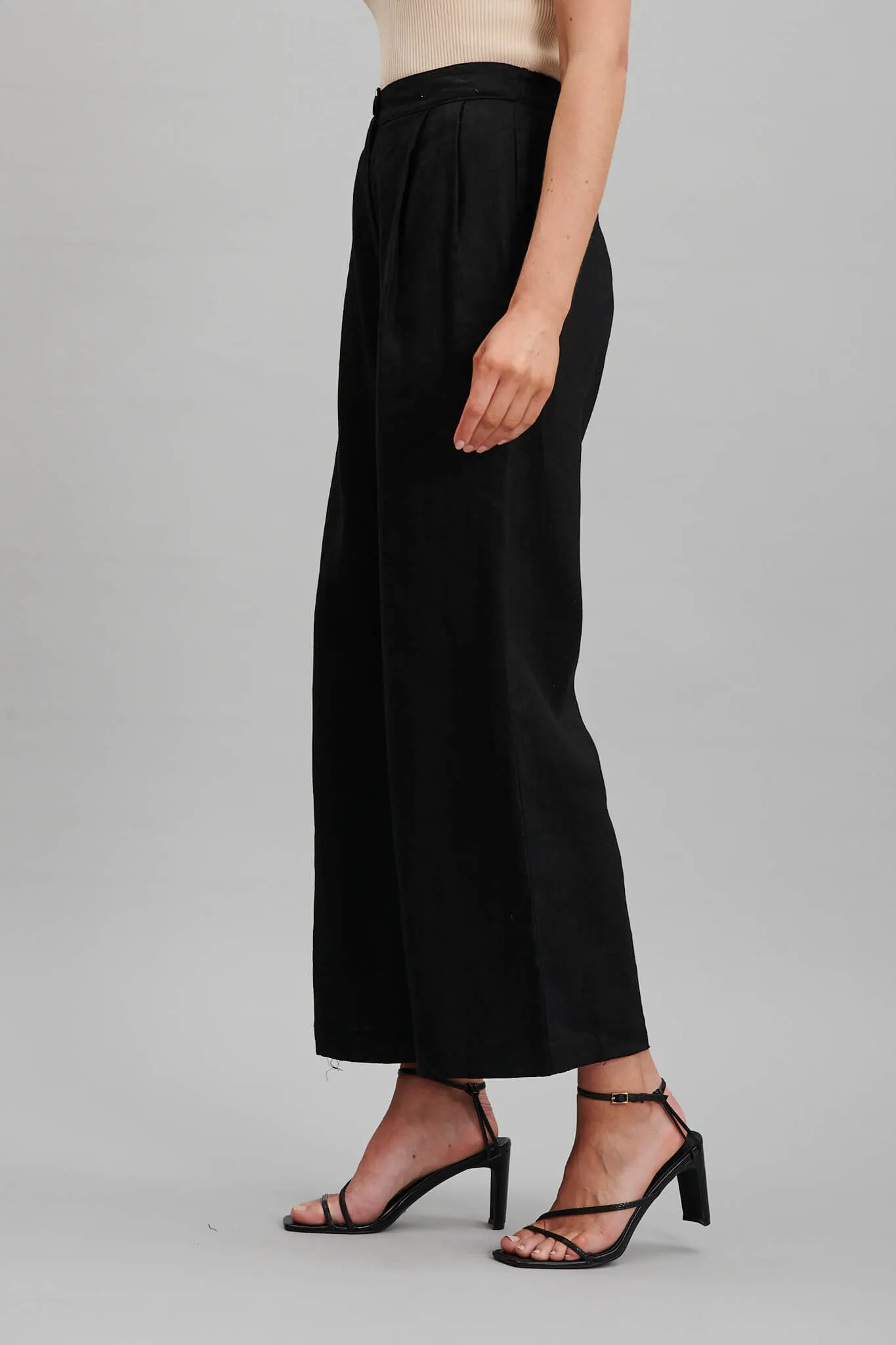 Daytona Pant In Black Pure Linen