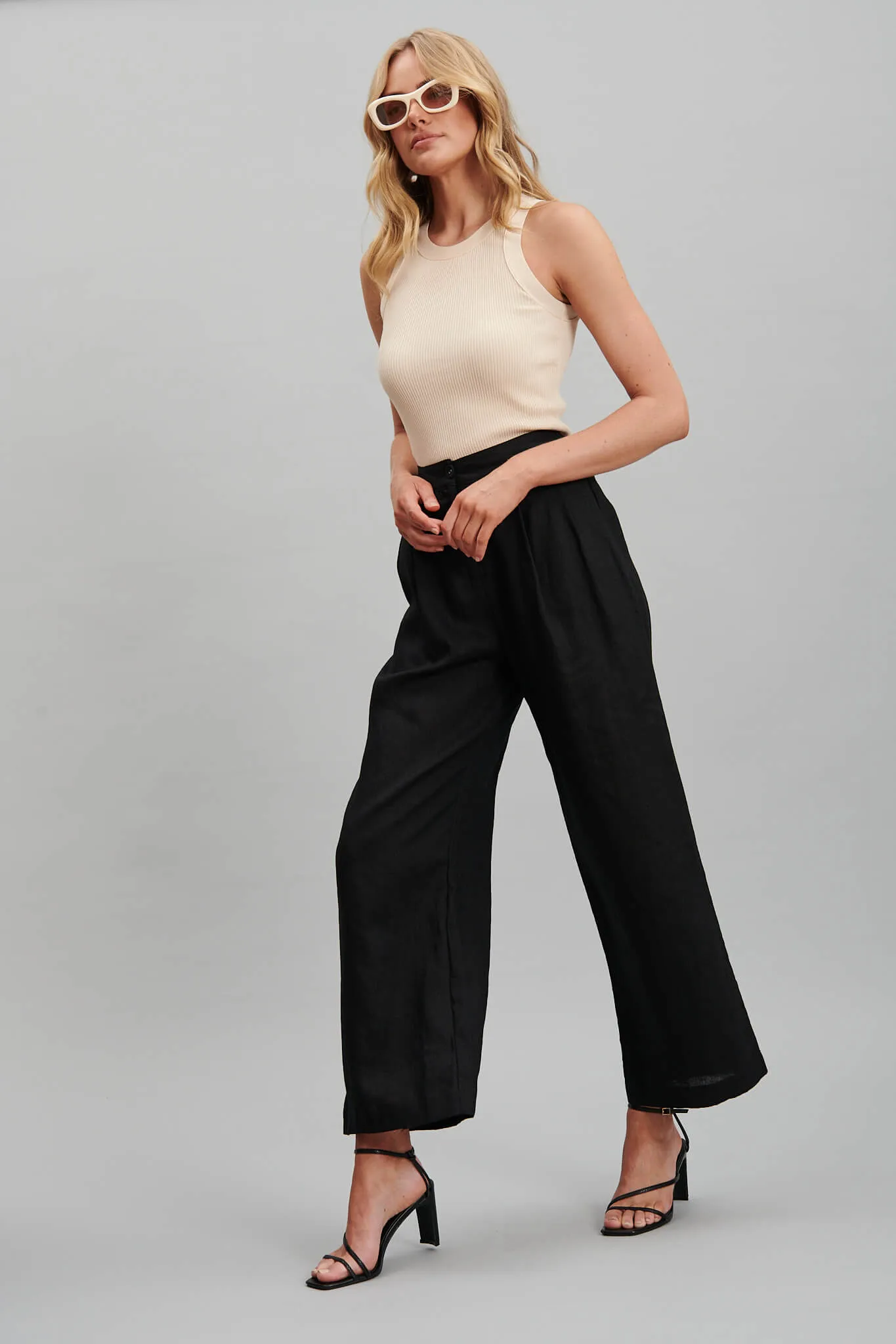 Daytona Pant In Black Pure Linen