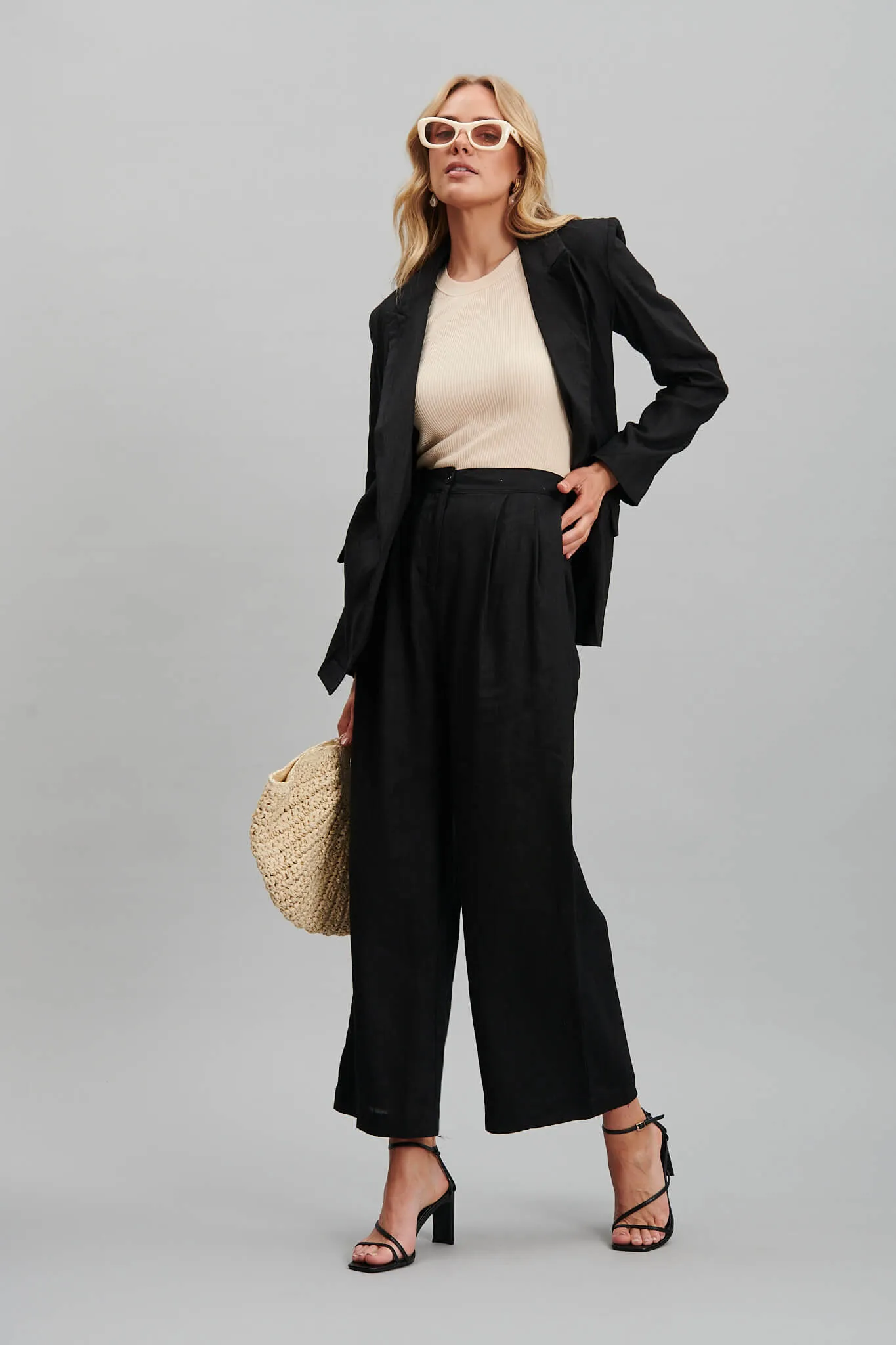 Daytona Pant In Black Pure Linen