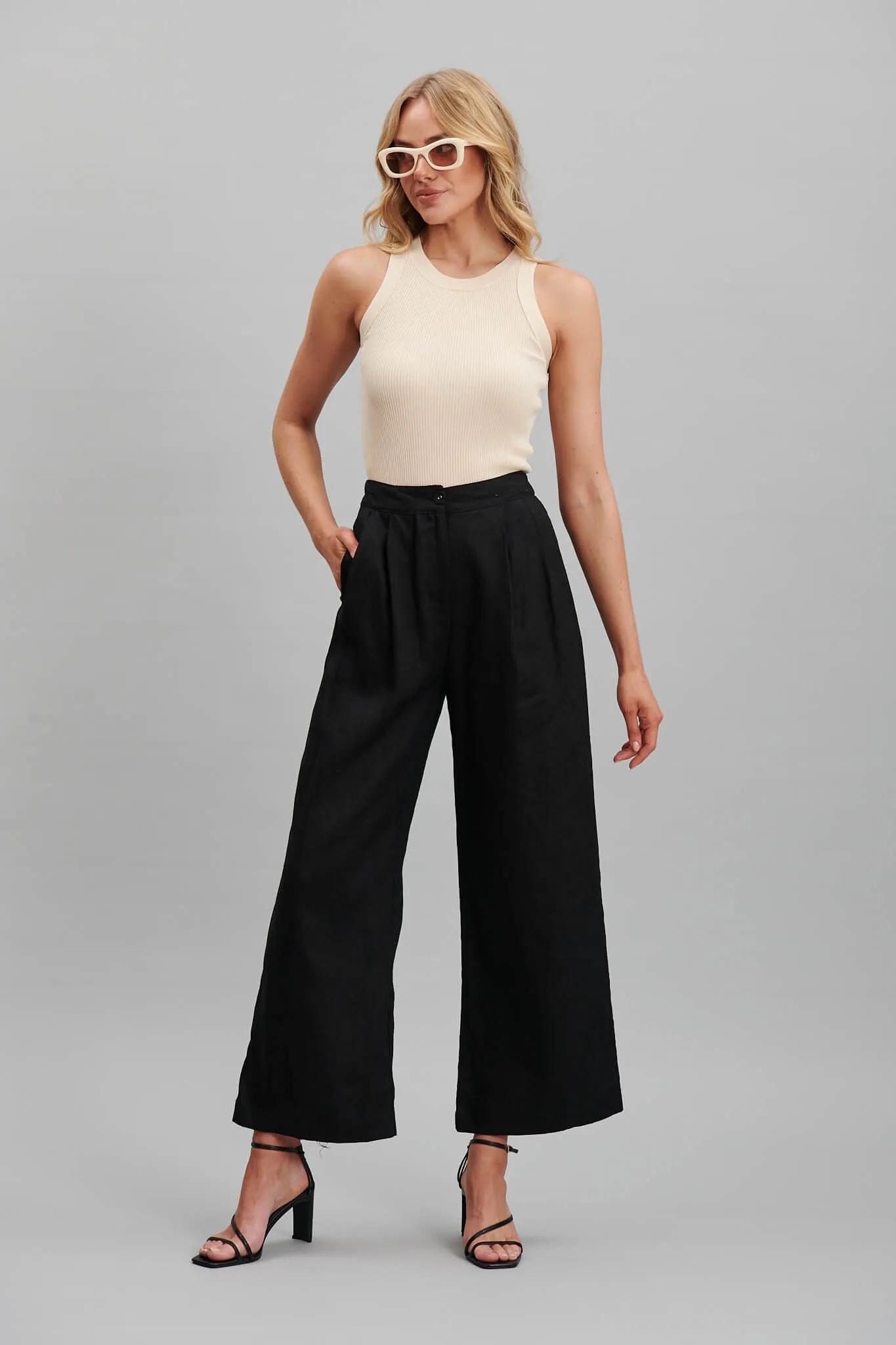 Daytona Pant In Black Pure Linen