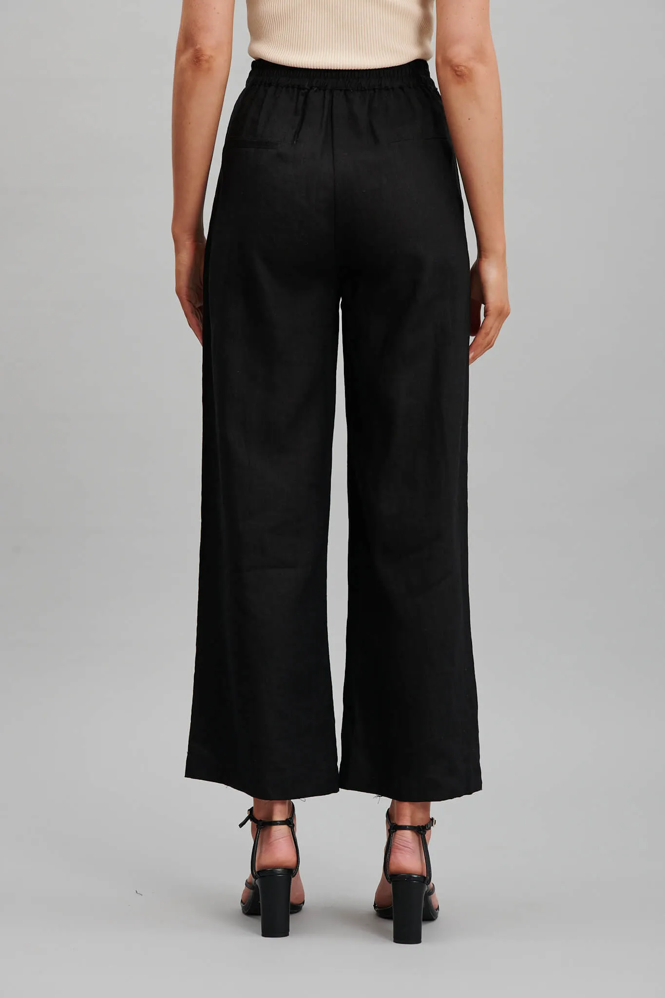 Daytona Pant In Black Pure Linen