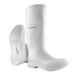 Dunlop 81012 White PVC Majesty Men's 16" Steel Toe Boots w-Steel Shank