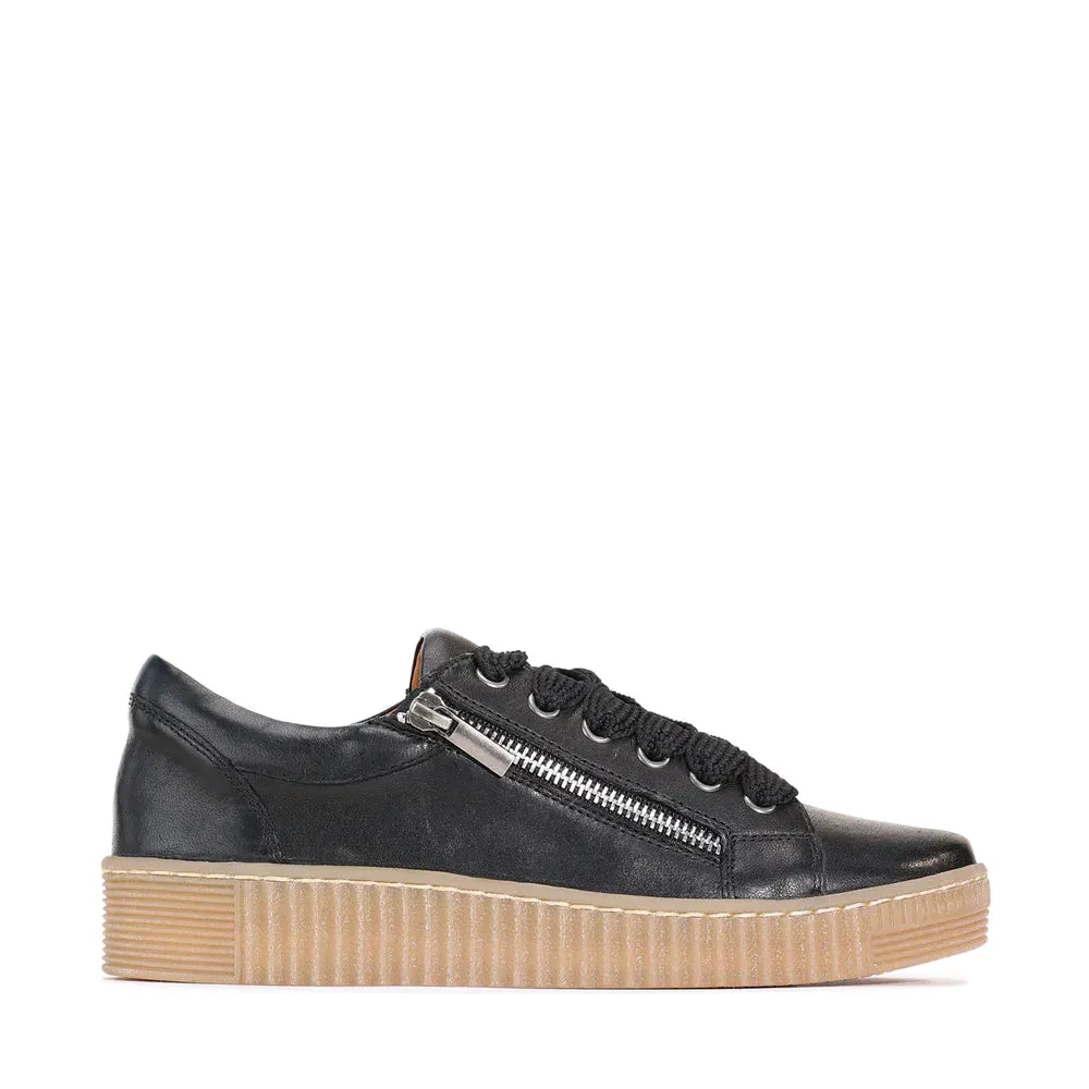 EOS Joyce Lace up Nero Leather sneakers