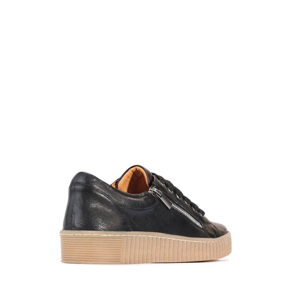 EOS Joyce Lace up Nero Leather sneakers