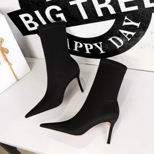 Fashionable Elastic Lycra Sexy Nightclub Ankle Boots