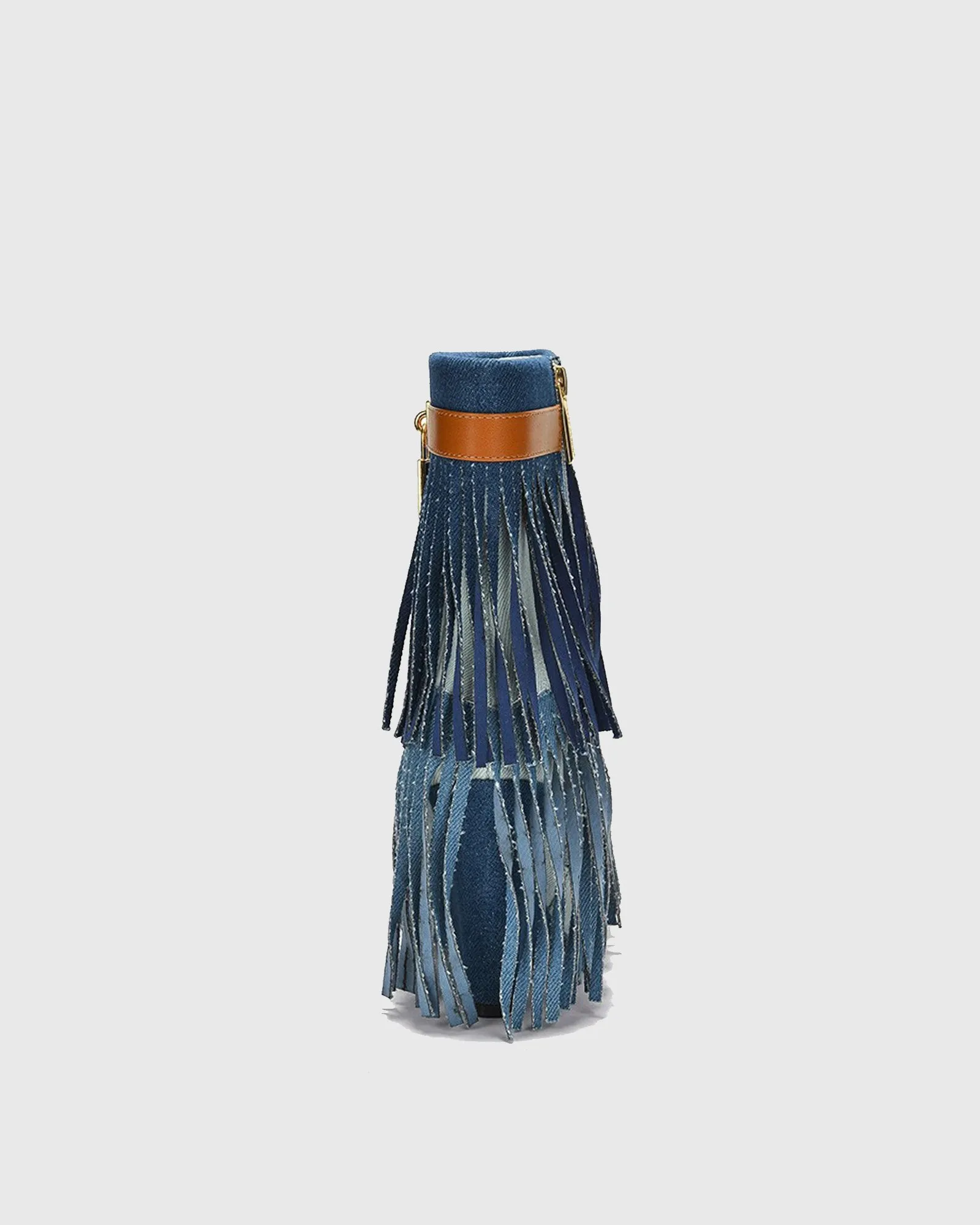 Fella Fringe Open Toe Cowboy Ankle Boots In Blue