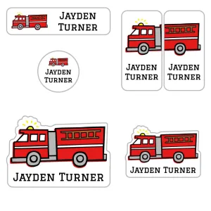 Fire Truck Preschool Labels Pack