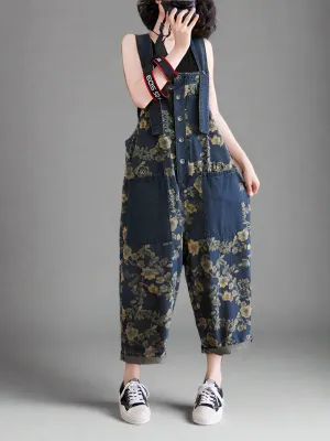 Floral Fields Jumpsuit Overall Dungaree
