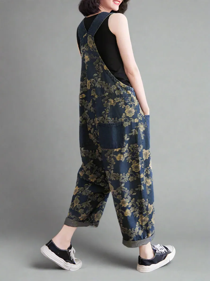 Floral Fields Jumpsuit Overall Dungaree