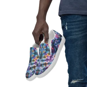 'Flowering Web' Men’s slip-on canvas shoes
