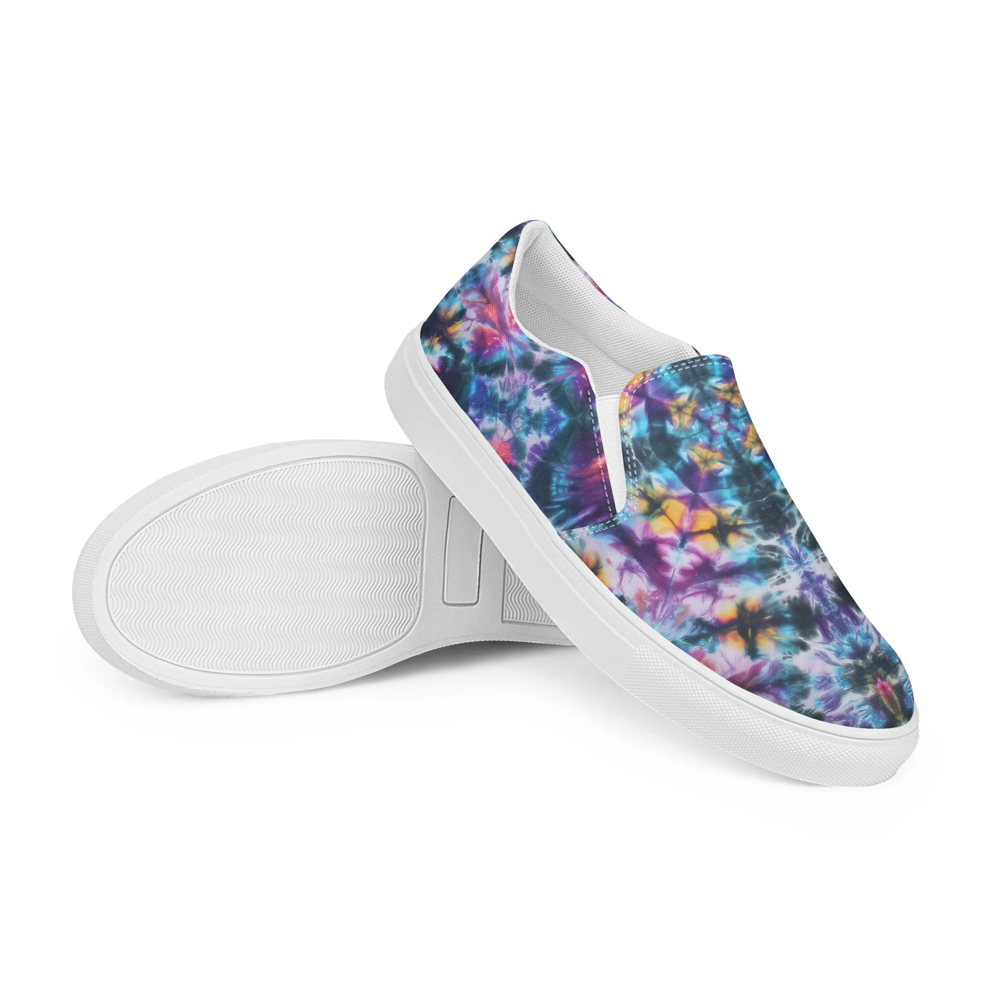 'Flowering Web' Men’s slip-on canvas shoes