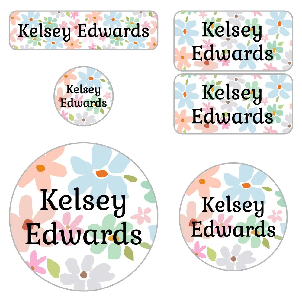 Flowers Preschool Labels Pack