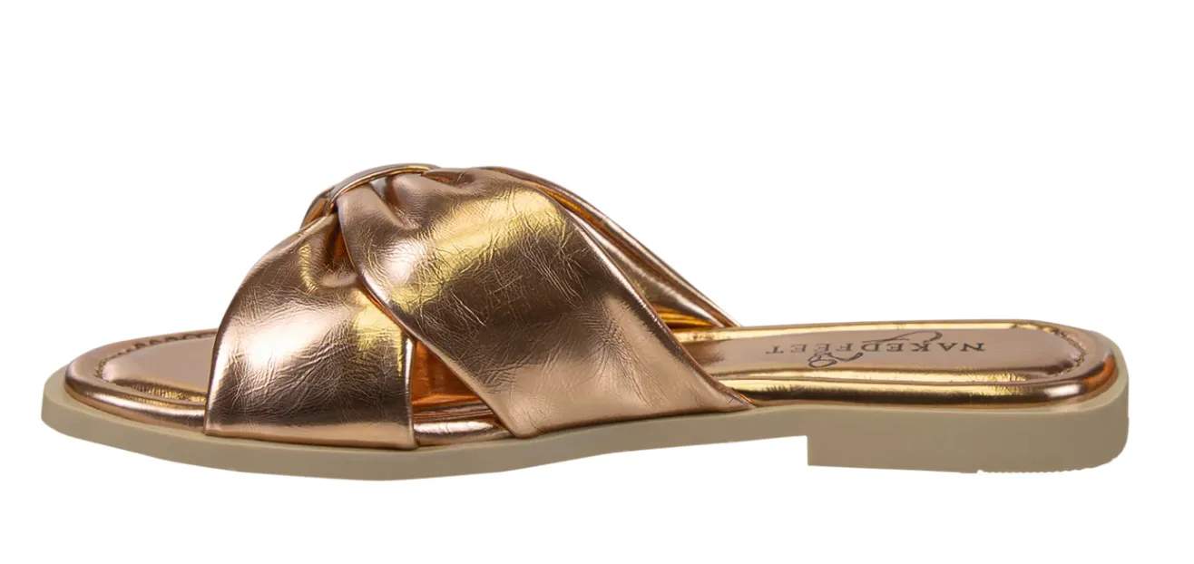 Goa In Bronze Flat Sandals