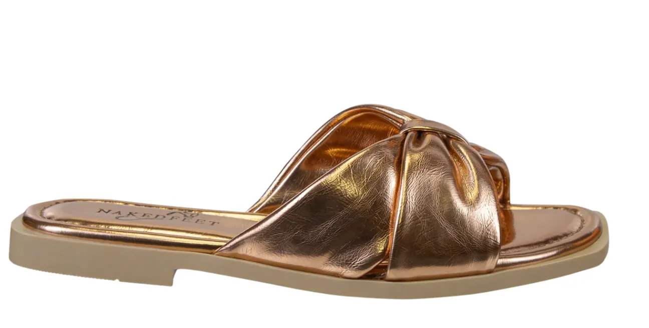 Goa In Bronze Flat Sandals
