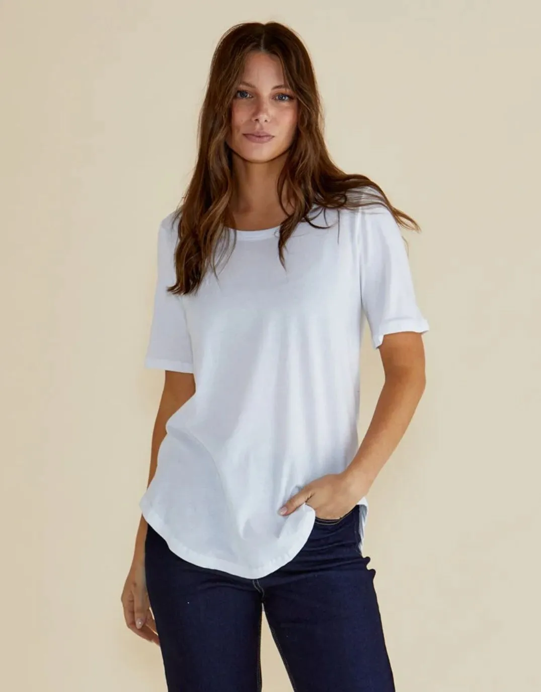 Hailey Short Sleeve Tee - White