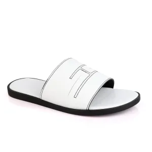 Hermes Paris White Leather Slippers
