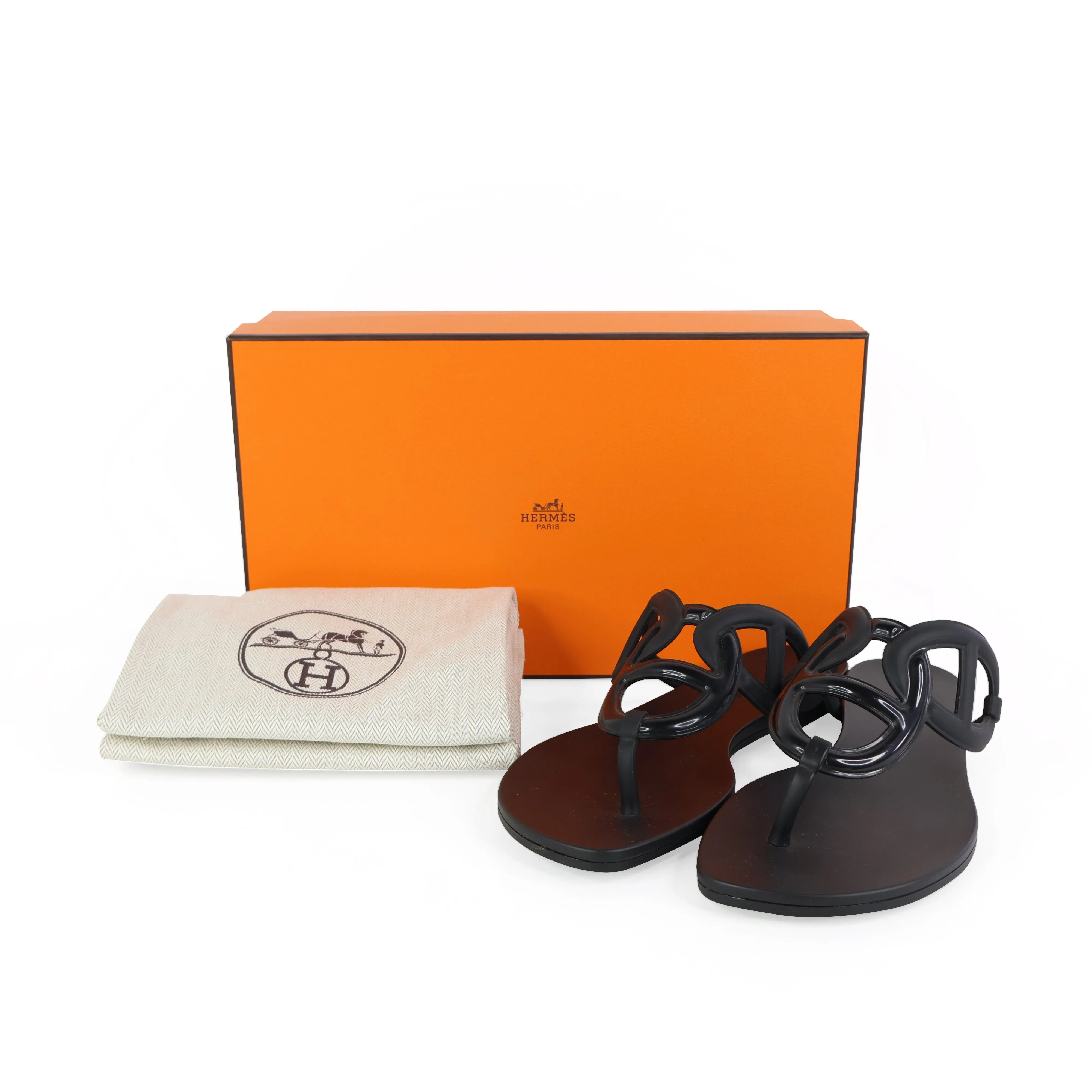 Hermes Sandals Jelly Black