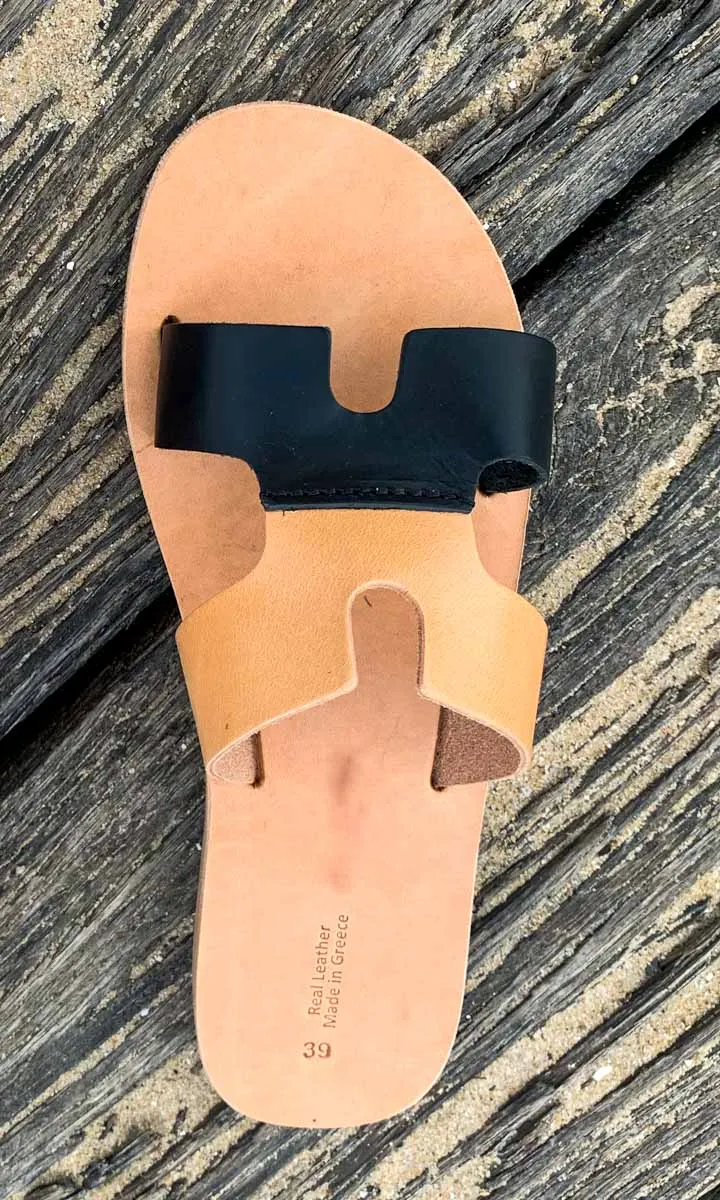 HOSS Sandals - Contrast Tan/Black