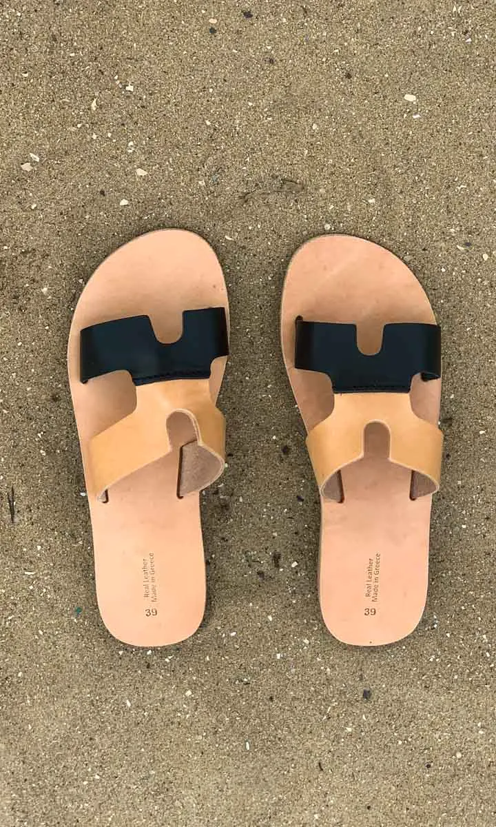 HOSS Sandals - Contrast Tan/Black
