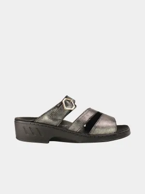 Josef Seibel Women's Slider Sandals in Grey Leather