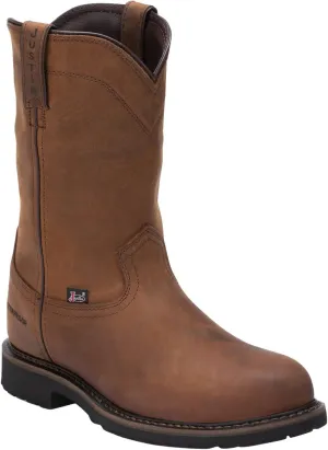 Justin Men's Wyoming Waterproof Western Work Boot Steel Toe Brown 9 D(M) US