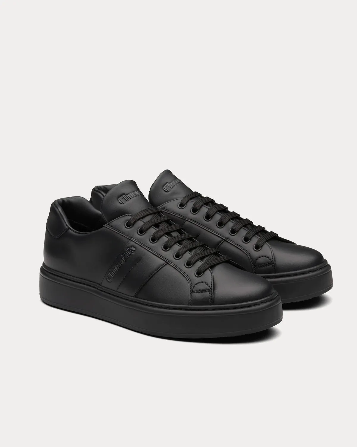 Mach 3 Calf Leather Classic Black Low Top Sneakers