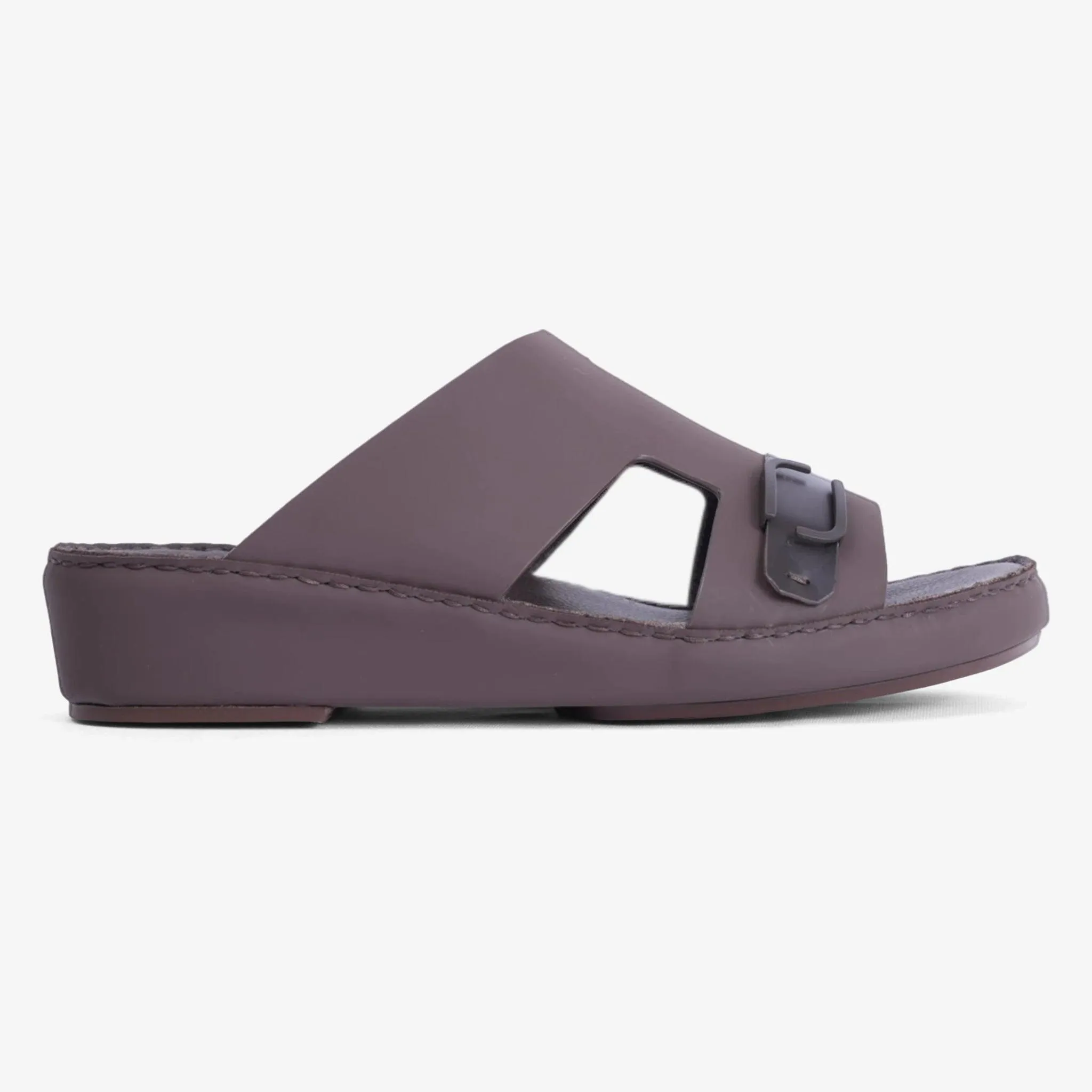 MATTE ARABIC SANDAL WITH SIDE STYLISH TRIM BROWN