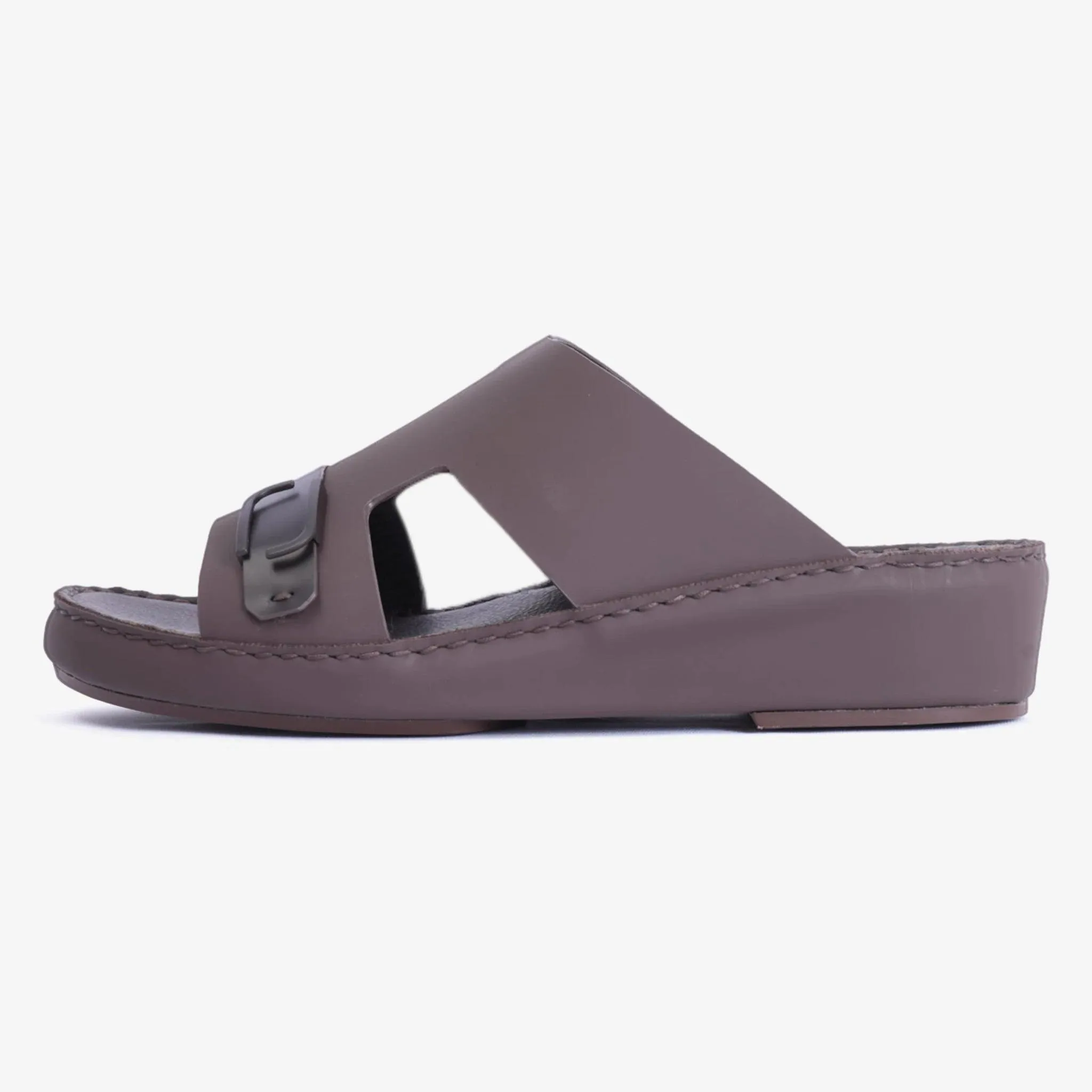 MATTE ARABIC SANDAL WITH SIDE STYLISH TRIM BROWN