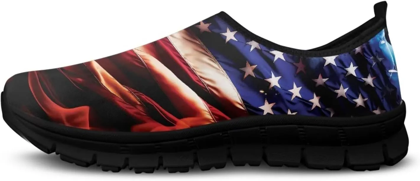 Men's Fashion Sneakers Slip On Walking Loafers Travel ShoesBlack Sole