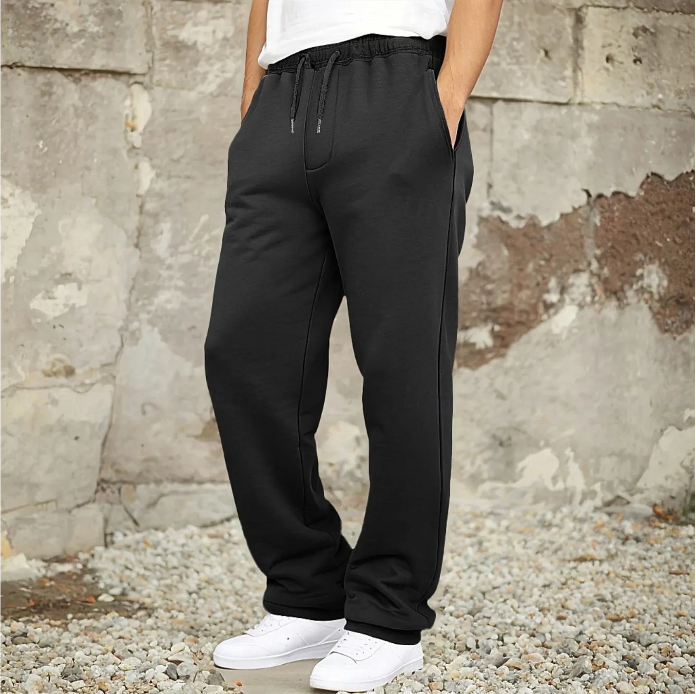 Men's Jogger Pants - Relaxed Fit - Soft Fabric - Drawstring Waist - Tapered Casual Style