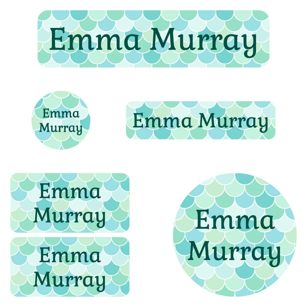 Mermaid Pattern Daycare Labels Pack
