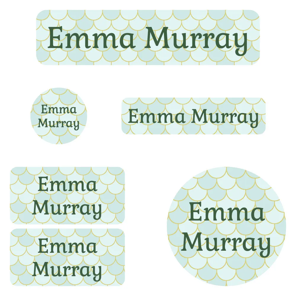 Mermaid Pattern Daycare Labels Pack