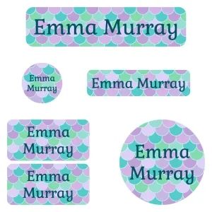 Mermaid Pattern Daycare Labels Pack