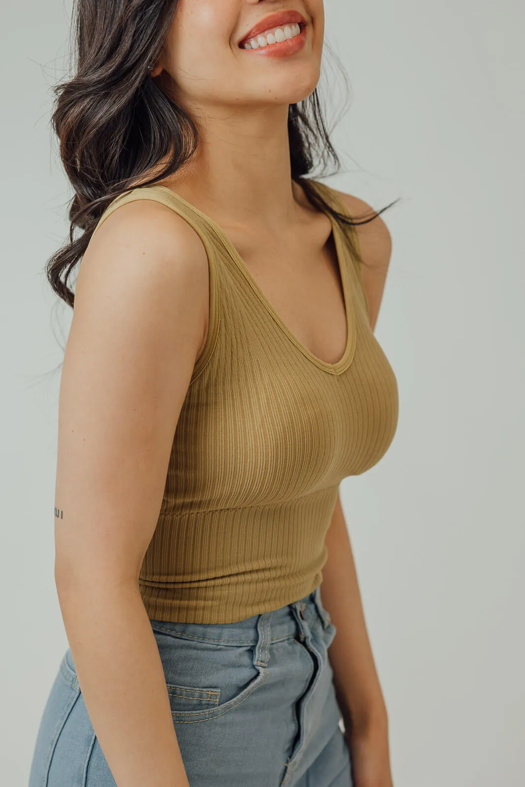 Molly Ribbed V-Neck Top