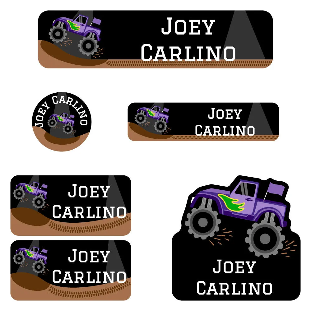 Monster Truck Daycare Labels Pack