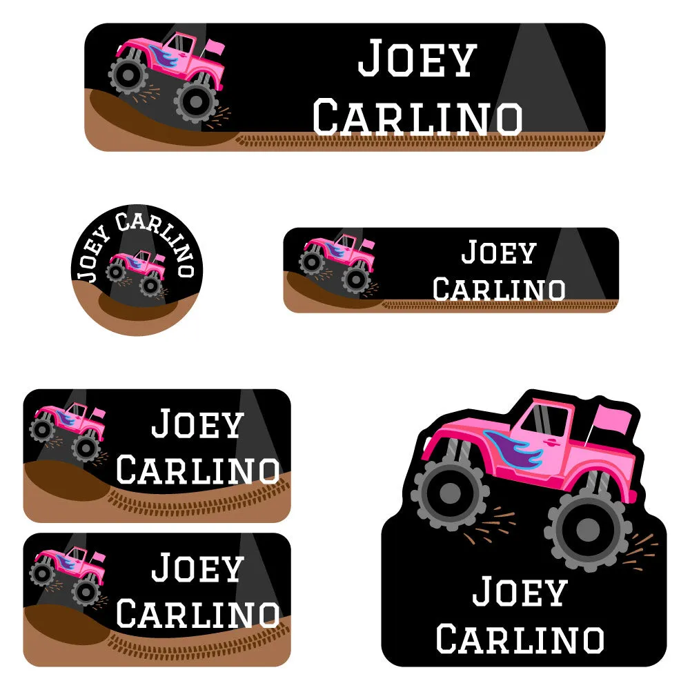 Monster Truck Daycare Labels Pack